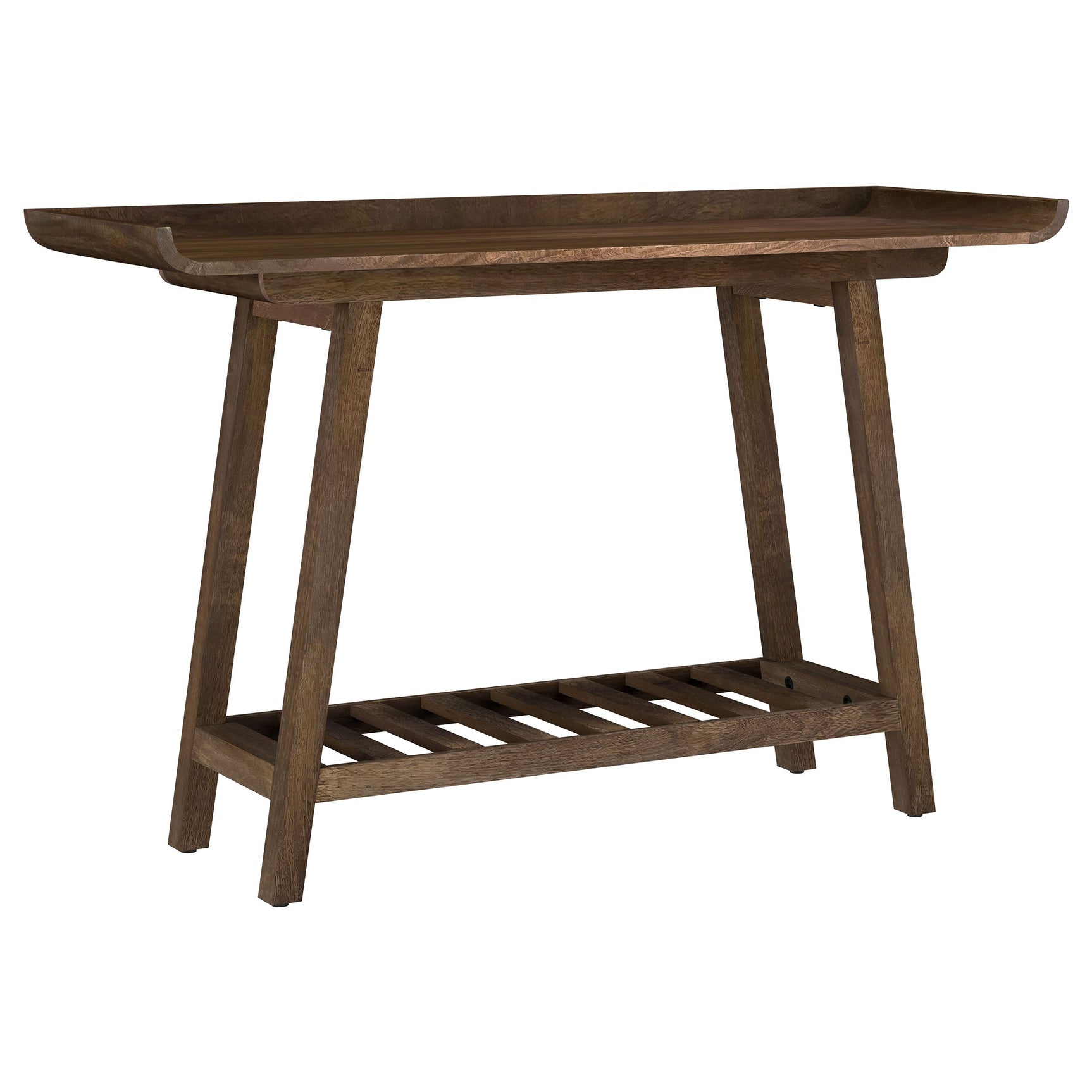 Ornelas 46-inch Console Table with Slatted Shelf Mango Brown - Tampa Furniture Outlet