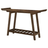Ornelas 46-inch Console Table with Slatted Shelf Mango Brown - Tampa Furniture Outlet