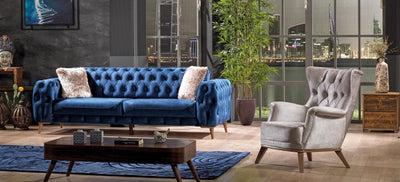 L520 - Chester Blue Set - Tampa Furniture Outlet