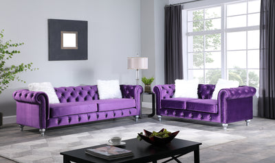 L749 - Aya Purple Velvet - Tampa Furniture Outlet