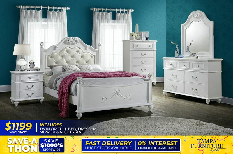 TWIN OR FULL BED, DRESSER, MIRROR, NIGHTSTAND - Tampa Furniture Outlet