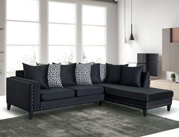 Parma Black Sectional - Tampa Furniture Outlet
