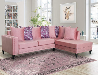 Parma Pink Sectional - Tampa Furniture Outlet