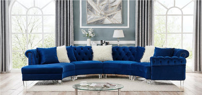 L701 - Liliana Blue Velvet - Tampa Furniture Outlet