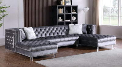 L715 - Vienna Grey Velvet - Tampa Furniture Outlet
