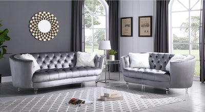 L730 - Amora Grey Velvet - Tampa Furniture Outlet