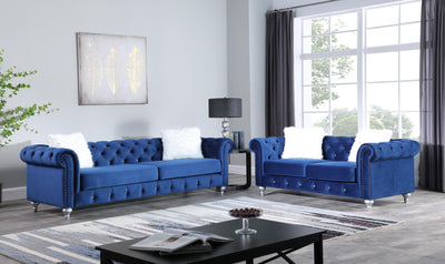 L747 - Aya Blue Velvet - Tampa Furniture Outlet