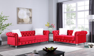 L750 - Aya Red Velvet - Tampa Furniture Outlet