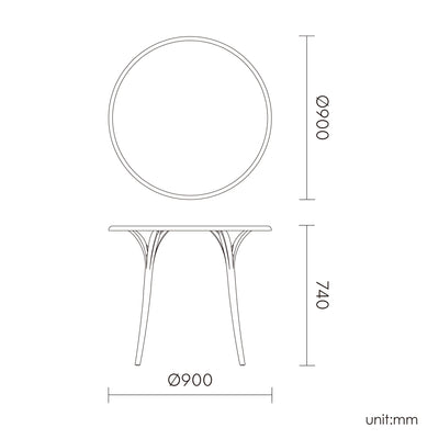 LAGOON CHLOE GARDEN TABLE, (Ø90CM, 35.4") 1 pc / set