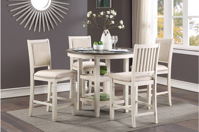 Dining-Asher Collection (White Counter Height Table With Counter Height Chair) - Tampa Furniture Outlet