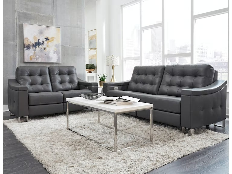 Parker Tufted Leather Power Reclining livingroom - Tampa Furniture Outlet