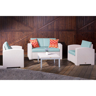 Lagoon MAGNOLIA 4 pcs Patio Furniture Set with Blue Cushions